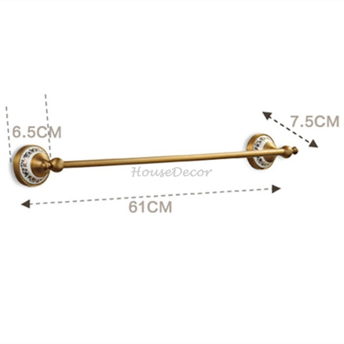 Antique Brass towel rack wall mounted design detail view
