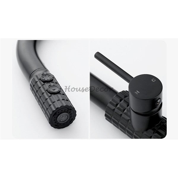 Modern kitchen sink mixer tap pull out spray additional view