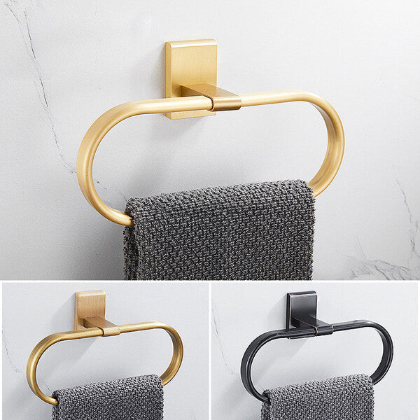 Modern Brass towel ring detailed product view additional view