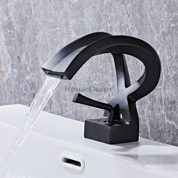 Modern Brass bath shower mixer tap waterfall spout additional view
