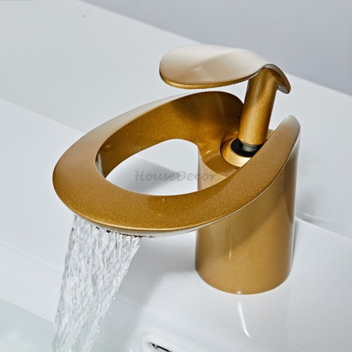 Modern bath shower mixer tap waterfall spout additional view