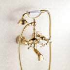 Gold Brass bath shower mixer tap wall mounted design main view