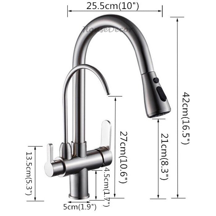 Modern kitchen sink mixer tap pull out spray additional view