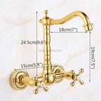 Gold kitchen sink mixer tap swivel spout additional view