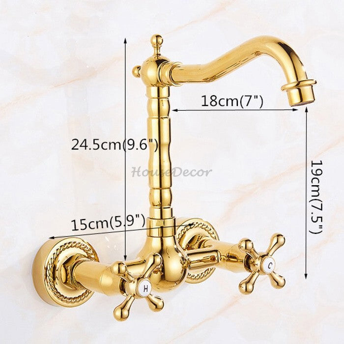 Gold kitchen sink mixer tap swivel spout additional view