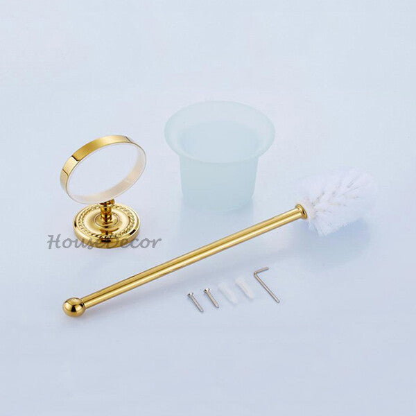 Gold toilet brush holder wall mounted design additional view