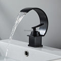 Brass bath shower mixer tap waterfall spout detail view