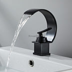 Brass bath shower mixer tap waterfall spout detail view