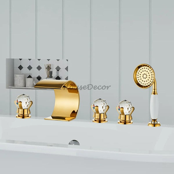 Modern bath shower mixer tap waterfall spout main view