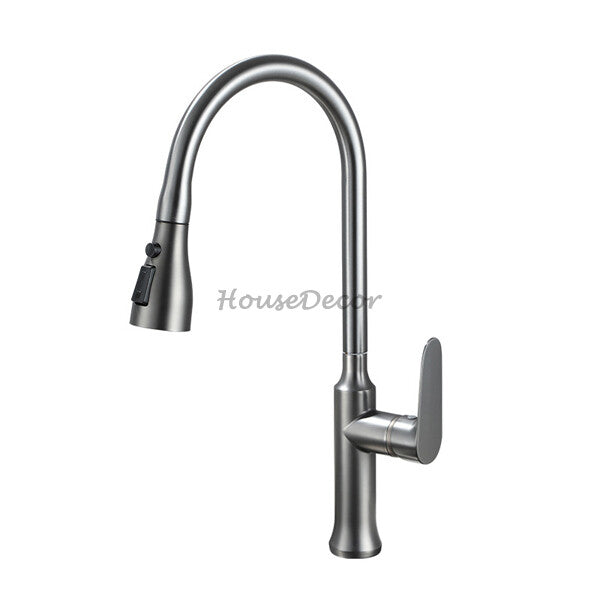 Modern kitchen sink mixer tap pull out spray main view