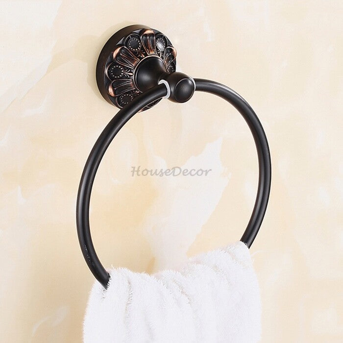 Modern towel ring wall mounted design detail view