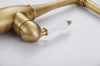 Antique Brass kitchen sink mixer tap swivel spout additional view