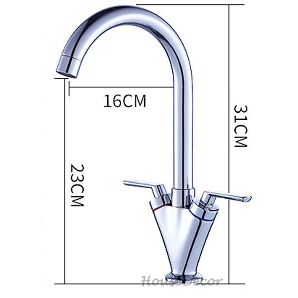 Chrome kitchen sink mixer tap swivel spout additional view