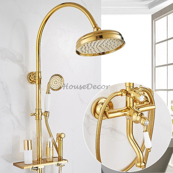 Modern Brass bath shower mixer tap handheld shower set additional view
