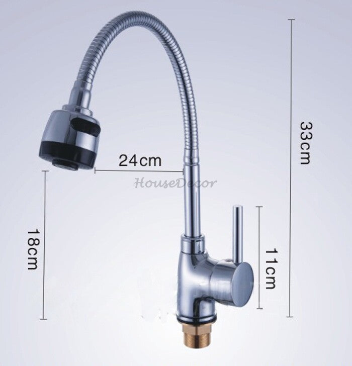 Chrome kitchen sink mixer tap swivel spout additional view