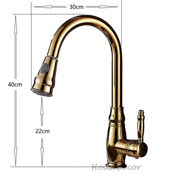Gold kitchen sink mixer tap pull out spray additional view