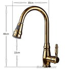 Gold kitchen sink mixer tap pull out spray additional view
