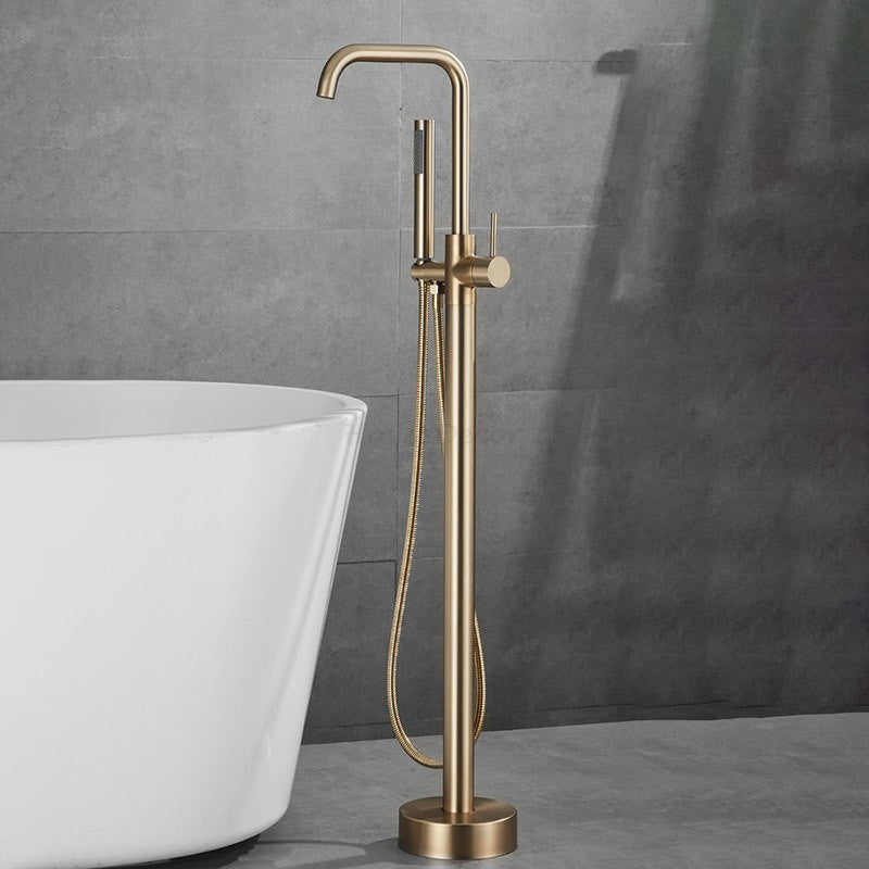 Freestanding Bath Mixer Tap Handheld Shower Head Floor Mount Tub Filler Faucet