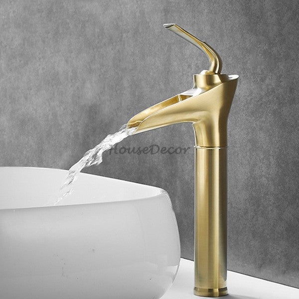 Antique Brass bath shower mixer tap waterfall spout main view