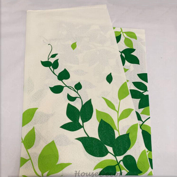 Green Fabric doorway curtain room divider design detail view