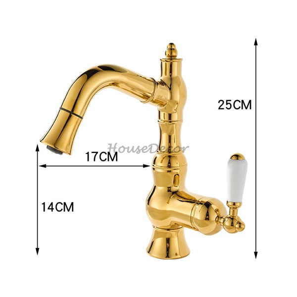 Modern Brass bathroom basin mixer tap pull out spray additional view