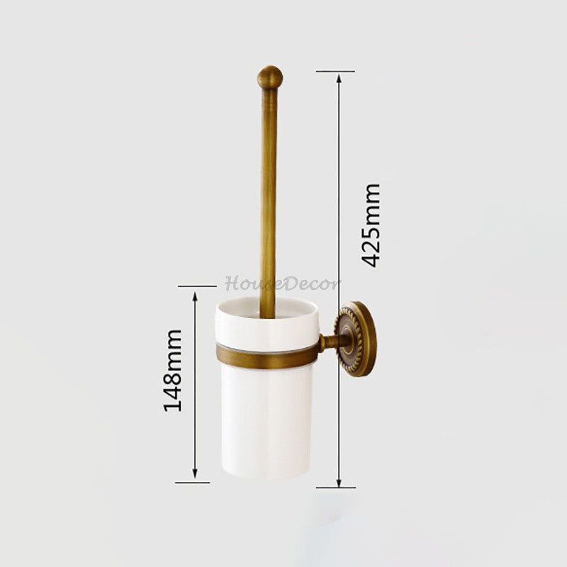 Antique Brass toilet paper holder detailed product view additional view