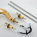 Gold bath shower mixer tap dual handle control additional view