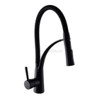 Black Brass kitchen sink mixer tap swivel spout main view