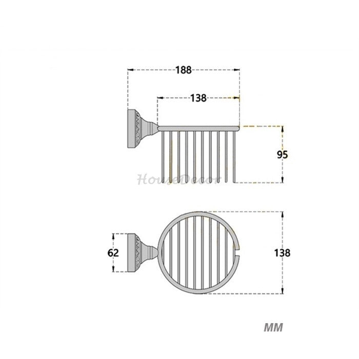 Black toilet paper holder detailed product view additional view