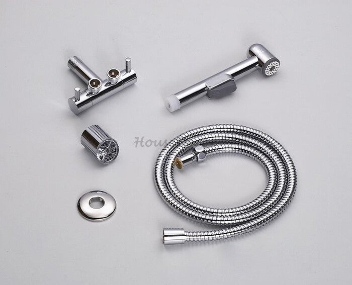Modern shower head handheld shower set detail view