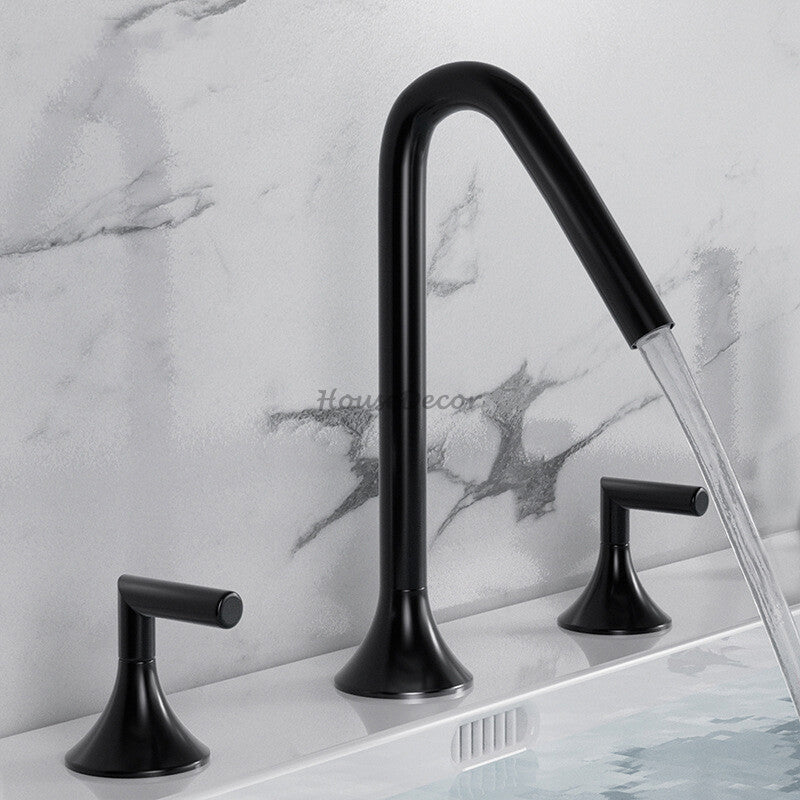 Modern bath shower mixer tap swivel spout detail view