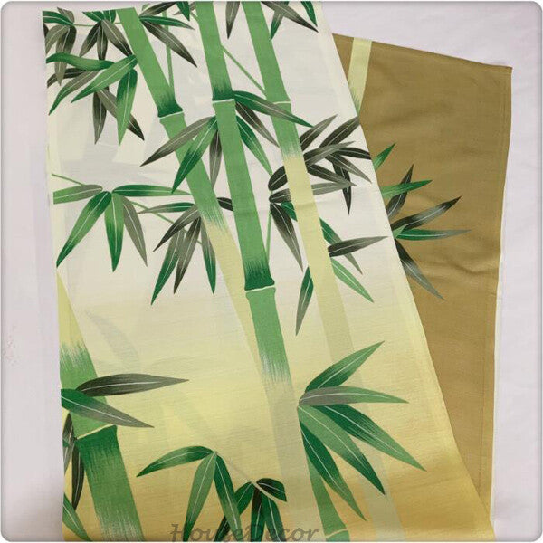 Green Fabric doorway curtain room divider design detail view