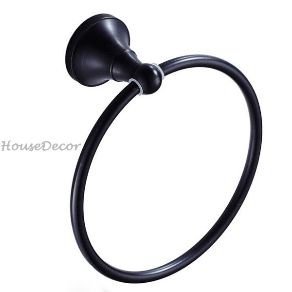 Black towel ring wall mounted design main view