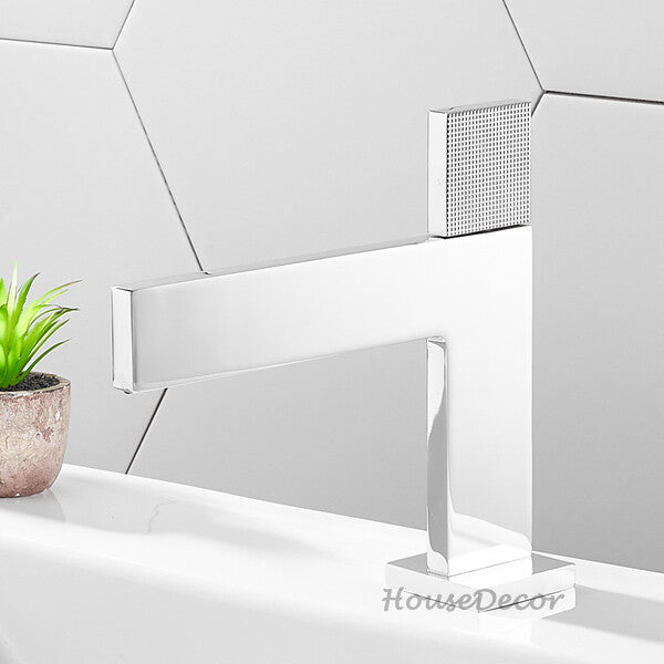 Modern bath shower mixer tap waterfall spout detail view