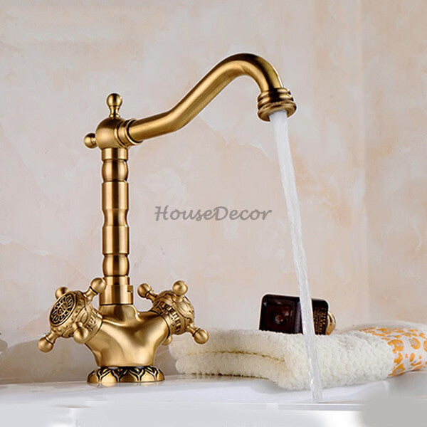 Antique Brass bath shower mixer tap swivel spout additional view