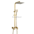 Brushed Gold bath shower mixer tap swivel spout main view