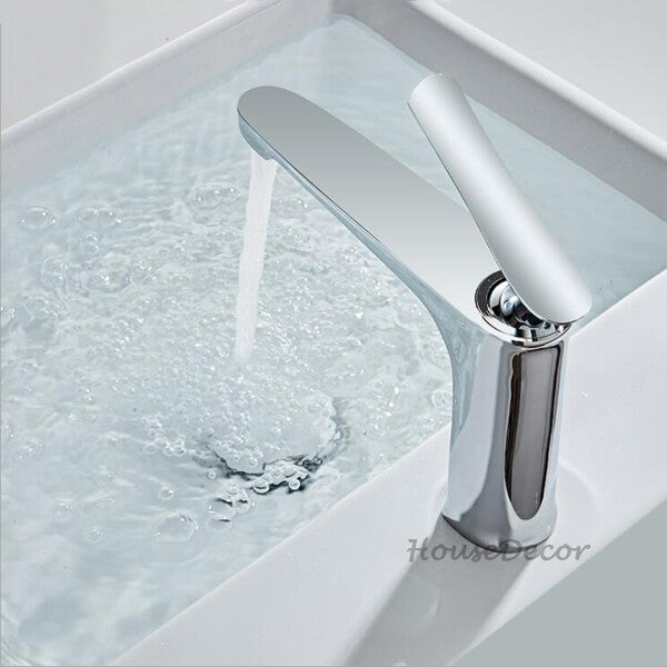 Modern bath shower mixer tap deck mounted design detail view
