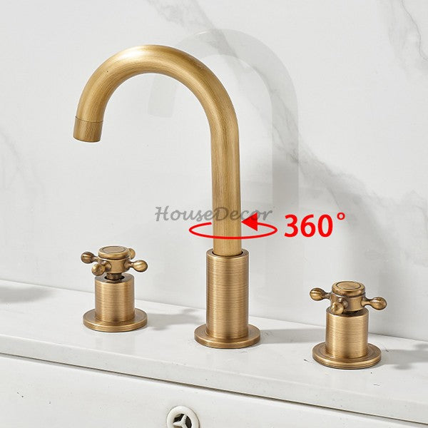 Modern bath shower mixer tap dual handle control additional view