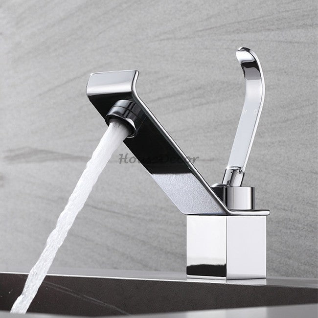 Modern bath shower mixer tap single lever control detail view