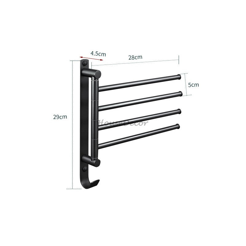 Modern Brass towel rack swivel spout detail view
