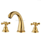 Gold bath shower mixer tap dual handle control main view