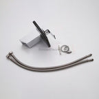 Chrome bathroom basin mixer tap waterfall spout detail view