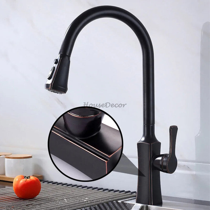 Modern kitchen sink mixer tap pull out spray additional view