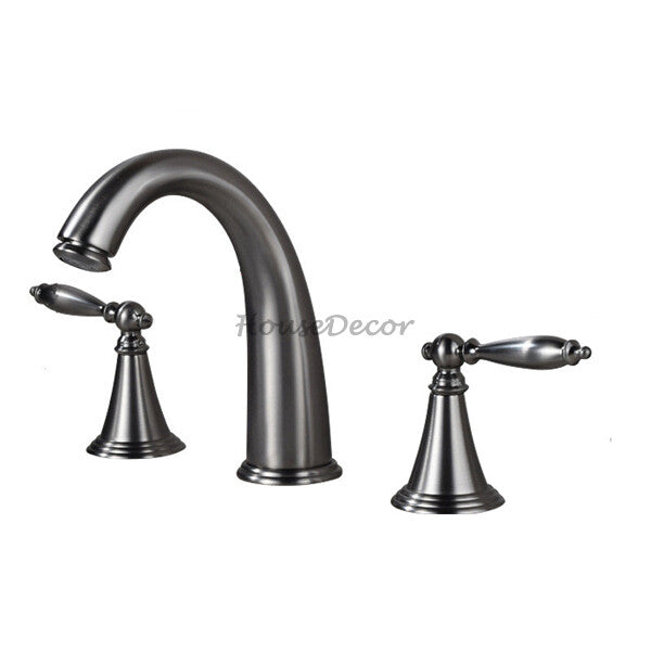 Modern bath shower mixer tap dual handle control main view