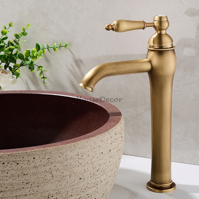 Antique Brass bath shower mixer tap single lever control detail view