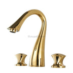 Gold Brass bathroom basin mixer tap deck mounted design additional view