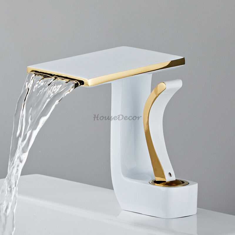 Modern bath shower mixer tap waterfall spout main view