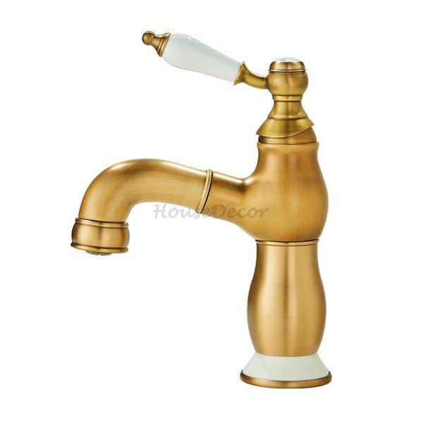 Antique Brass bath shower mixer tap pull out spray main view