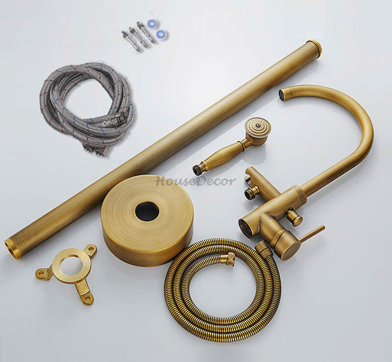 Antique Brass bath shower mixer tap handheld shower set additional view