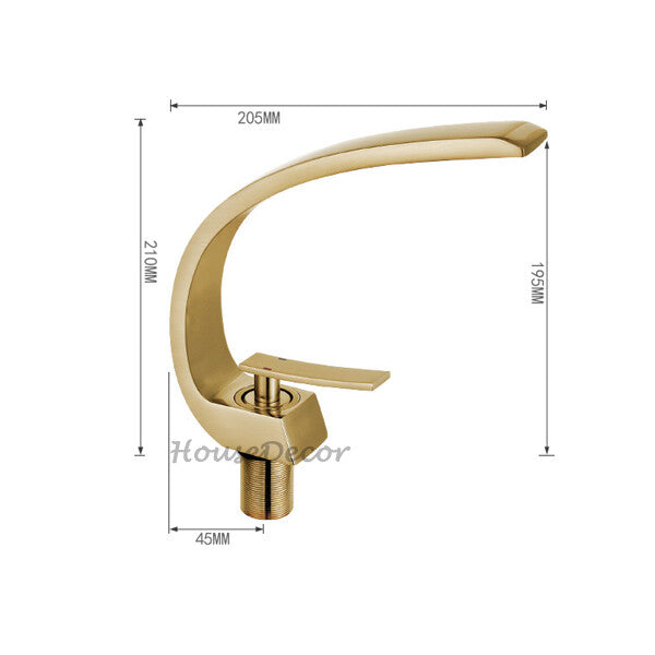 Gold bath shower mixer tap deck mounted design additional view